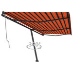 vidaXL Auvent automatique sur pied 600x350 cm Orange/marron