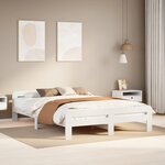vidaXL Cadre de lit sans matelas blanc 150x200 cm bois de pin massif