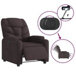 vidaXL Fauteuil inclinable électrique Marron foncé Tissu