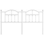 vidaXL Tête de lit métal blanc 180 cm