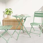 Table de jardin pliable vidaXL Vert menthe 55x55x73 cm Acier