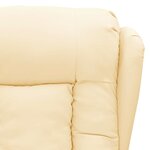 vidaXL Fauteuil de massage électrique Crème Similicuir