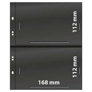 Feuilles Multi Collect Lindner noires à 2 poches pour enveloppes  blocs.