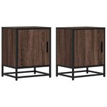 vidaXL Tables de chevet 2 Pièces chêne marron bois d'ingénierie et métal