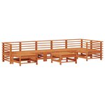 vidaXL Ensemble de salon de jardin 8 Pièces Brun cire Bois de pin massif