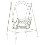 vidaXL Banc Balançoire Acier 113 x 121 5 x 168 cm Blanc antique