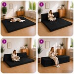 vidaXL Canapé-lit pliable 180 x 67 x 45 cm Noir