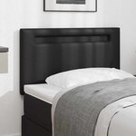 vidaXL Tête de lit avec des lumières à LED Noir 90 cm PVC