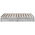vidaXL Cadre de lit avec tiroirs sans matelas gris béton 140x190 cm