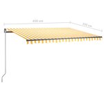 vidaXL Auvent manuel rétractable sur pied 450x350 cm Jaune/Blanc
