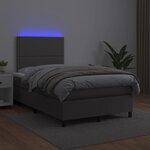 vidaXL Sommier à lattes de lit matelas LED gris 120x190 cm similicuir