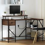 vidaXL Bureau Chêne marron 120 x 79 x 86.5 cm Bois d'ingénierie