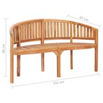 vidaXL Salon de jardin 4 Pièces en forme de banane Bois de teck solide
