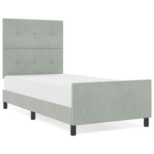 vidaXL Lit à ressorts avec tête de lit Gris clair 80 x 200 cm Velours