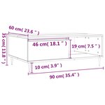 vidaXL Table basse noir 90x60x35 cm bois d'ingénierie