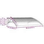vidaXL Auvent de porte Noir et transparent 80x75 cm Polycarbonate