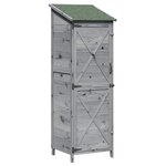 vidaXL Abri de jardin Gris 59 5 x 56 x 176 5 cm Bois d'ingénierie