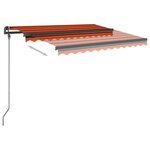 vidaXL Auvent automatique capteur de vent et LED 3x2 5 m Orange/marron