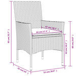 vidaXL Ensemble à manger de jardin et coussins 5Pièces beige rotin acacia