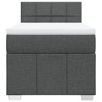 vidaXL Sommier à lattes de lit avec matelas Gris foncé 90x200 cm Tissu