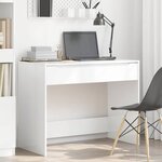 vidaXL Bureau Blanc brillant 100 x 50 x 78 cm Bois d'ingénierie