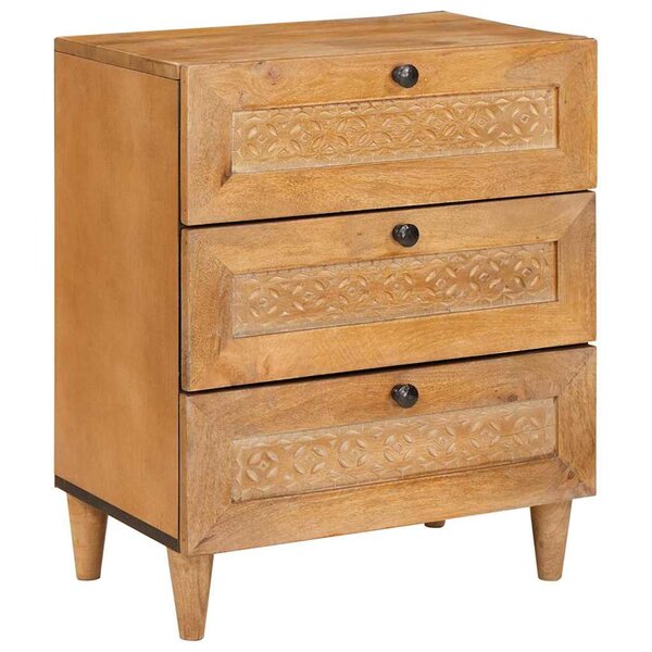 vidaXL Cabinet de chevet avec tiroir Marron Clair 50 x 33 x 62 cm