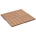 vidaXL Carreau de terrasse 11 Pièces WPC 30 x 30 cm 1 m² Couleur Teck