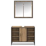 vidaXL Ensemble de mobilier de salle de bain 2 Pièces chêne artisanal