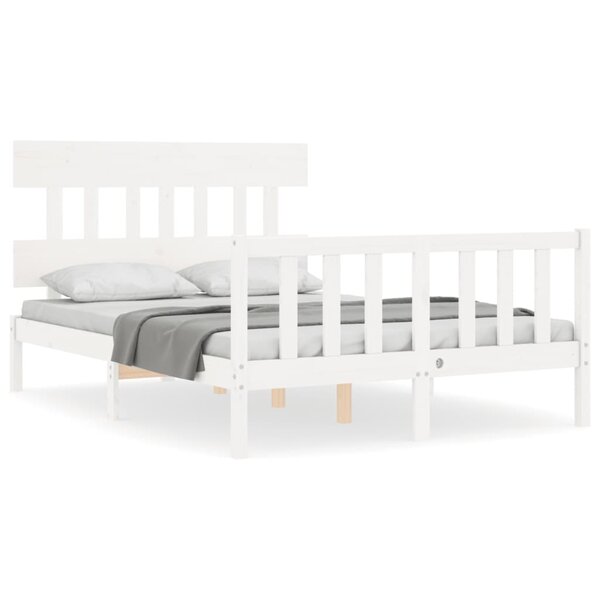 vidaXL Cadre de lit sans matelas blanc 140x200 cm bois de pin massif