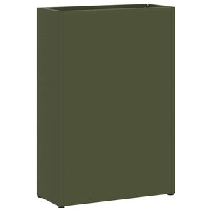 vidaXL Porte-parapluie avec stockage Vert olive 28 x 12 x 41 cm Acier
