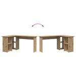 vidaXL Bureau en chêne artisanal Chêne artisanal Panneau de particules