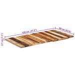 vidaXL Dessus de table rectangulaire 60x120 cm 25-27 mm Bois récupéré