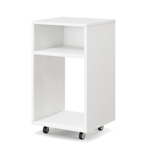 Classeur mobile classeur vertical roulant avec 2 etagères ouvertes support d'imprimante moderne sous le bureau avec roulettes verrouillables pour maison bureau blanc 20_0008289