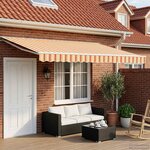 vidaXL Auvent rétractable électrique Jaune  Orange et Blanc 4 5 × 3 m