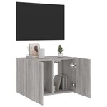 vidaXL Meuble TV mural avec lumières LED sonoma gris 60x35x41 cm