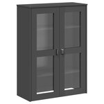vidaXL Buffet VIKEN gris anthracite 80x40x190 cm bois massif de pin