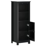 vidaXL Armoire de salle de bain BERG noir 40x34x110 cm pin massif