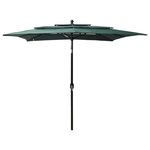 vidaXL Parasol de jardin à 3 niveaux avec mât en aluminium vert