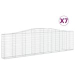 vidaXL Paniers à gabions arqués 7 Pièces 400x30x100/120 cm Fer galvanisé