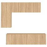 vidaXL Unités murales TV 5 Pièces chêne sonoma bois d'ingénierie