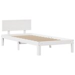 vidaXL Cadre de lit avec tête de lit blanc 90x200cm bois de pin massif
