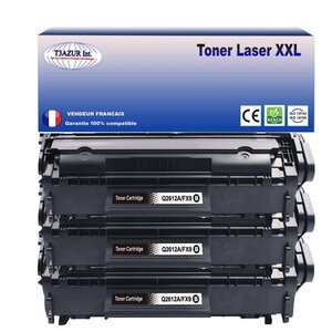 T3AZUR - 3x Toners compatibles avec Canon FX10 / FX9 / 703 pour Canon MF-4010  MF-4050  MF-4100  MF-4110  MF-4120 Noir - 2 000p