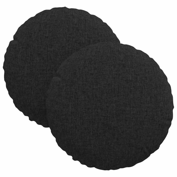vidaXL Coussins de siège 2 pc Tissu Noir Ø30 x 13 cm