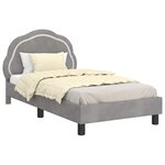 vidaXL Cadre de lit pour enfants avec tête de lit Gris clair Velours