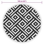 vidaXL Tapis d'extérieur blanc et noir Ø160 cm PP