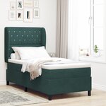 lit-box vidaXL avec matelas en velours vert foncé - 90x200 cm
