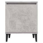 vidaXL Tables de chevet avec pieds en métal gris béton 40x30x50 cm
