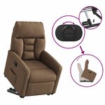 vidaXL Fauteuil inclinable électrique marron tissu
