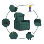 vidaXL Fauteuil de massage inclinable Vert foncé Tissu