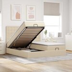 VidaXL Cadre de lit ottoman avec matelas crème 200x200cm tissu
